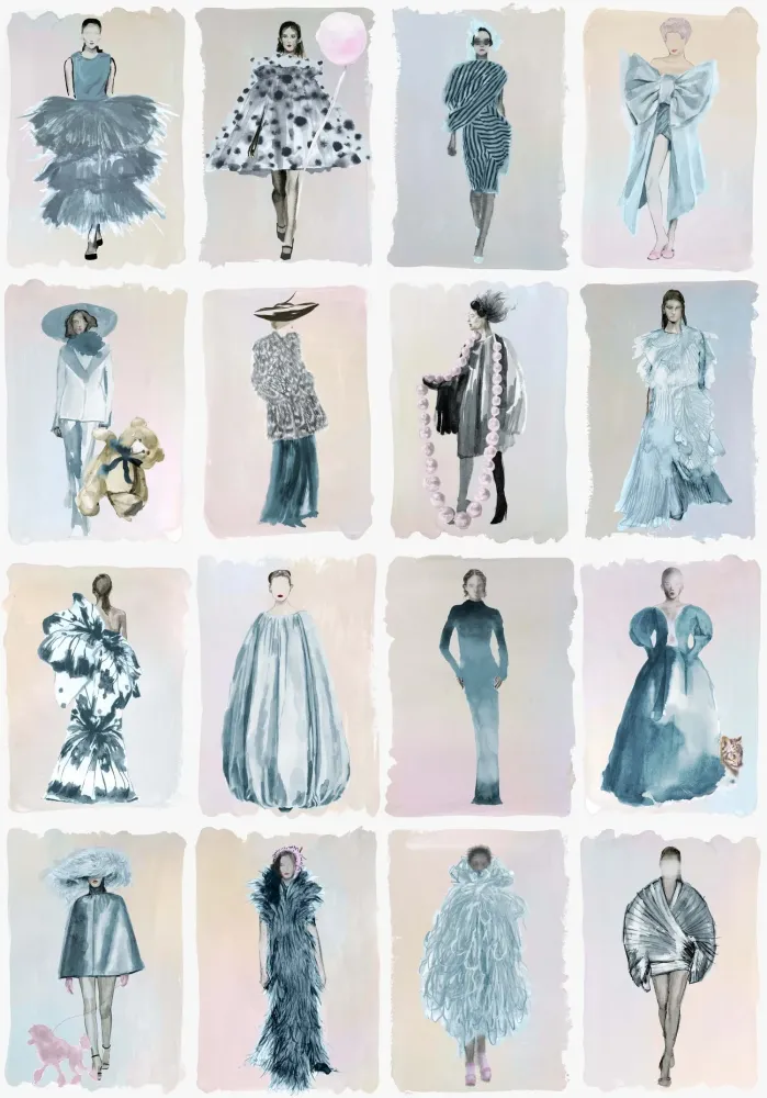 Couture Carousel China Bleu Pearl Couture Carousel China Bleu Pearl