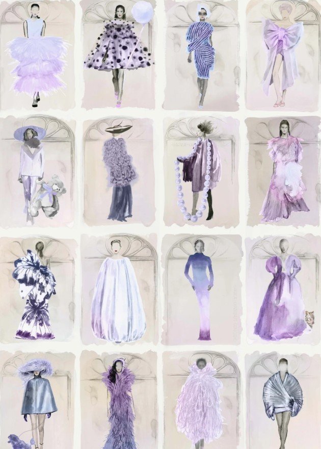 Couture Carousel with windows Lavender Pearl Couture Carousel with windows Lavender Pearl