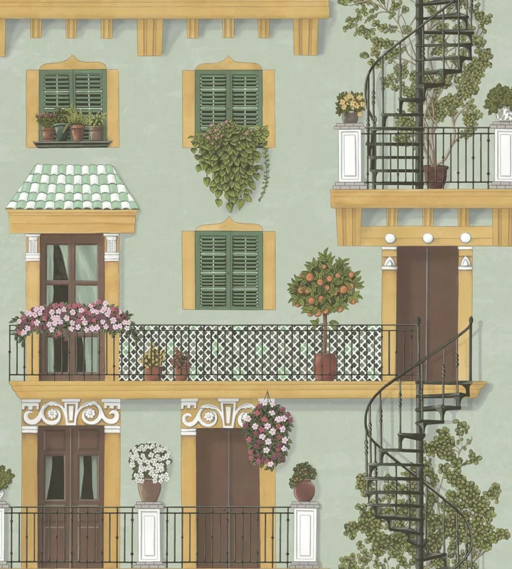 Alfaro Dark Ochre & Forest Green op Duck Egg Alfaro Dark Ochre & Forest Green op Duck Egg