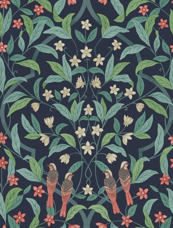 Jasmine & Serin Symphony Coral & Benzine op Inkt