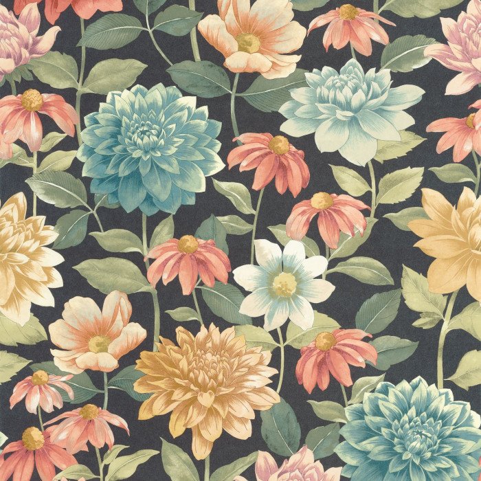 Dahlia Bouquet fond noir