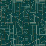 Cin&eacute;tique Vert canard/dor&eacute;