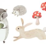 Decor pre-encolle animals forest Naturel