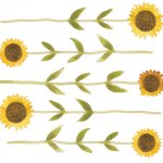 Decor pre-encolle sunflower Jaune soleil